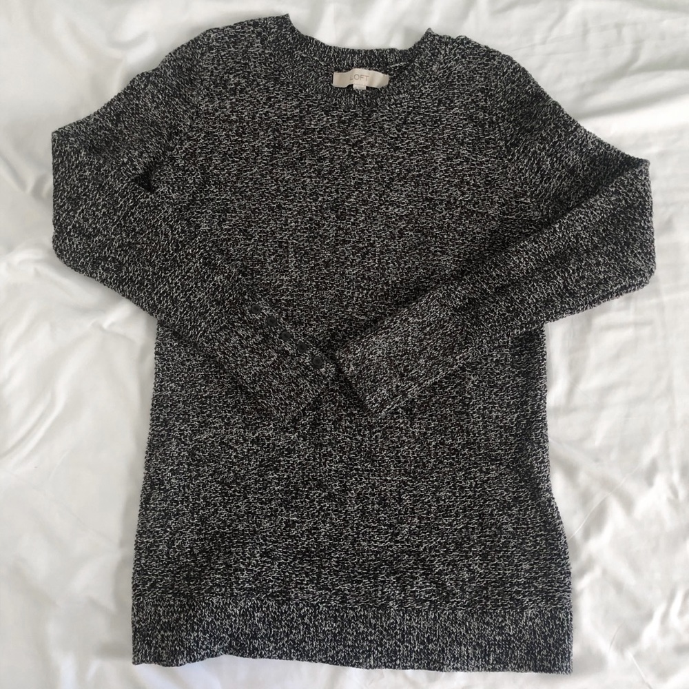 LOFT Knit Sweater with button detail sleeve